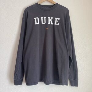 Vintage Team NIke Duke center swoosh Nike Elite long sleeve t-shirt, grey, XL